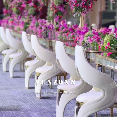 Harga bagus Kursi Makan Desain Kreatif Modern Baja Rinsless dengan Kain untuk Hotel Pernikahan Restoran Penggunaan Outdoor Hall on line