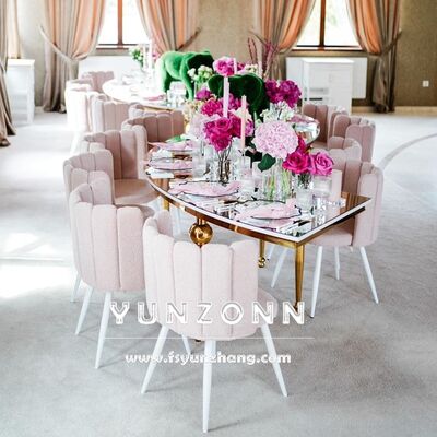 Harga bagus Furnitur Gaya Mewah Dubai untuk Acara Pernikahan, Aula Perjamuan, Kursi Kerajaan Berbentuk Jari, Kursi Makan Kustomisasi Beludru on line