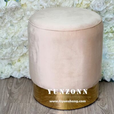 Harga bagus Nordic Round Velvet Ottoman Stool Modern Minimalis Mewah Soft Footstool Portable Metal untuk aplikasi hotel dan pernikahan on line