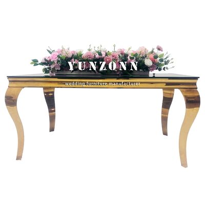 Harga bagus Set Meja Makan Bergaya Eropa Grosir Kaca Tempered Hitam Modern dengan Baja Tidak Berlemak untuk Banket atau Hotel on line