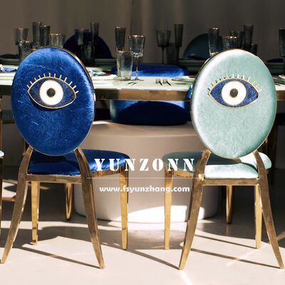 Harga bagus Kursi Makan Stainless Steel Emas Modern Washington Kursi Perjamuan Multikolor untuk Penggunaan Kamar Tidur Pesta Pernikahan Hotel on line