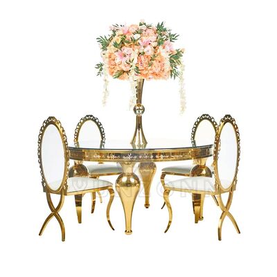 Harga bagus Baru Desain Acrylic Banket Metal Kursi X Kaki Emas Kerangka Baja Rinsless Oval Kembali PU Kulit Ruang Tamu Komersial on line