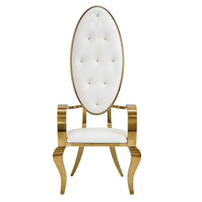 Harga bagus Luxury stainless steel leather tahan lama outdoor modern high back banquet hall bridal wedding villa kursi untuk pesta makan hotel on line