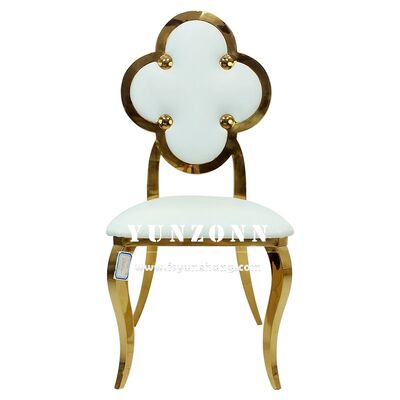 Harga bagus Kursi Makan Emas Modern Kualitas Tinggi Kulit dan Kain Kursi Perjamuan untuk Ruang Makan atau Hotel untuk penggunaan ruang tamu di luar ruangan on line