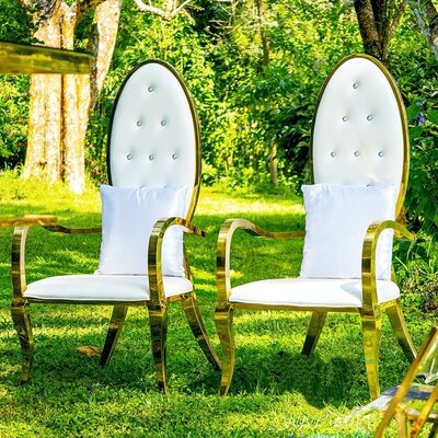 Harga bagus Kursi Tahta Raja dan Ratu Modern Stainless Steel Metal untuk Acara Pernikahan, Perjamuan, dan Hotel on line