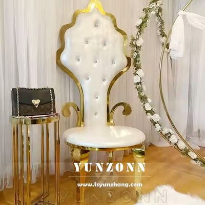 Harga bagus Bentuk Daun Desain Kerajaan Khusus untuk Furnitur Hotel Kursi Pasangan Tahta Pengantin Pria dan Wanita dengan Kristal untuk Acara Pernikahan on line