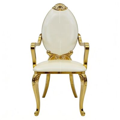 Harga bagus Kursi Tahta Makan Mewah Modern Stainless Steel Tahan Lama Punggung Tinggi untuk Penggunaan Hotel Apartemen Luar Ruangan on line