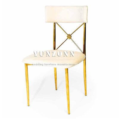 Harga bagus Top Quality Restaurant X Cross Back Color Outdoor Garden Chair untuk pernikahan on line