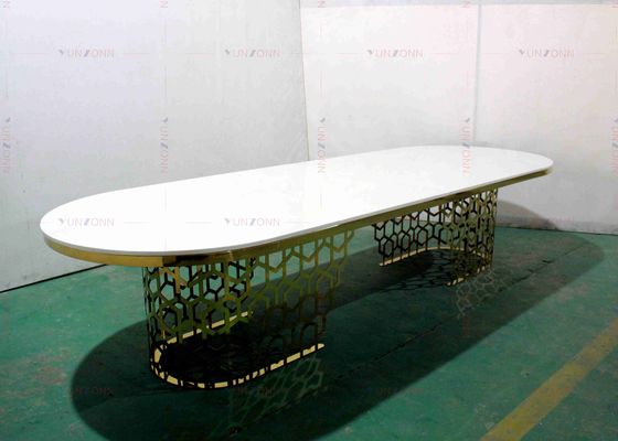 Harga yang bagus Modern Luxury Big Heavy Duty Banquet Style Meja Makan MDF OEM 4000X1200X750mm on line
