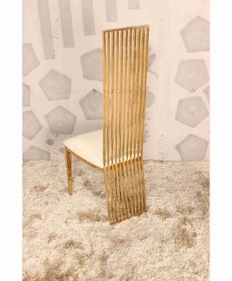 Harga yang bagus Kursi Pernikahan Punggung Tinggi Kursi perjamuan mewah emas Baja Tahan Karat Berat 200Kg on line