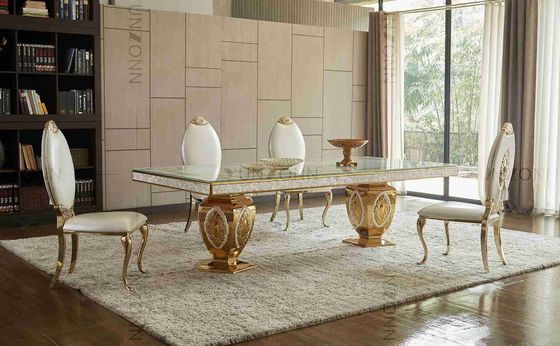 Harga yang bagus Suasana Mulia Mewah Meja Perjamuan Pernikahan Pola Meja Makan Dengan 10-12 Kursi on line