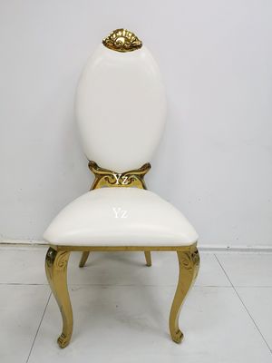 Harga yang bagus Makan Kain Kursi Perjamuan Pernikahan Punggung Tinggi Stainless Steel Untuk Acara W50xD65xH110cm on line