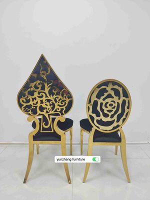 Harga yang bagus Desain Belakang Kursi Perjamuan Pernikahan Stainless Steel Untuk Acara W50xD65xH92cm on line