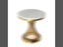 Meja Makan Bulat Kaya Dengan Alas Tabung Baja Untuk 6-8 Orang