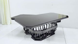 Meja Makan Pernikahan Stainless Steel Emas Modern